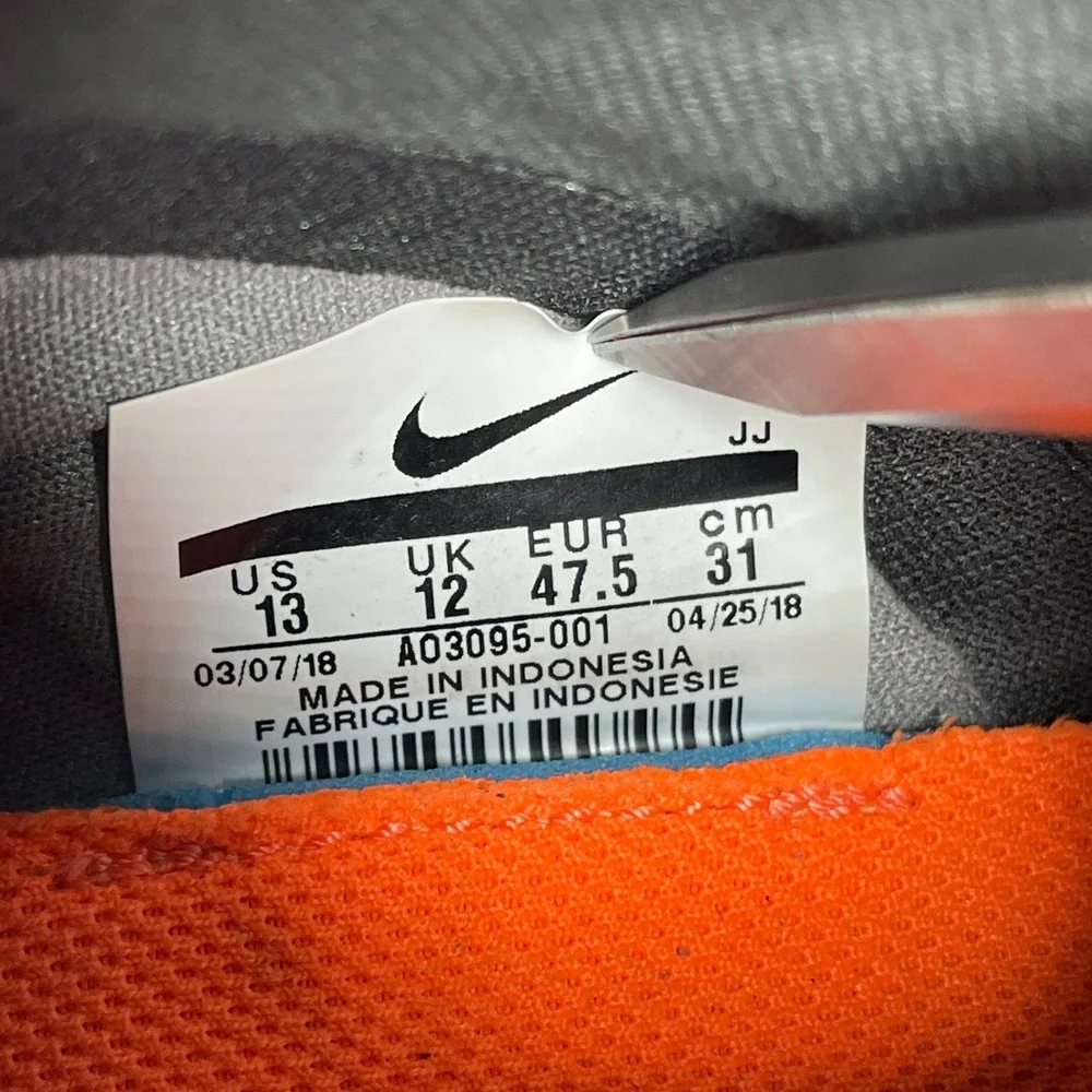 Nike EXP-X14 Mens Size 13 Grey Orange Just Do It Running Shoes AO3095-001